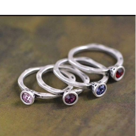 Swarovski Crystal Birthstone Solitaire Stackable Rings- sz 6, 7 or 8- Boutuque - Picture 5 of 11